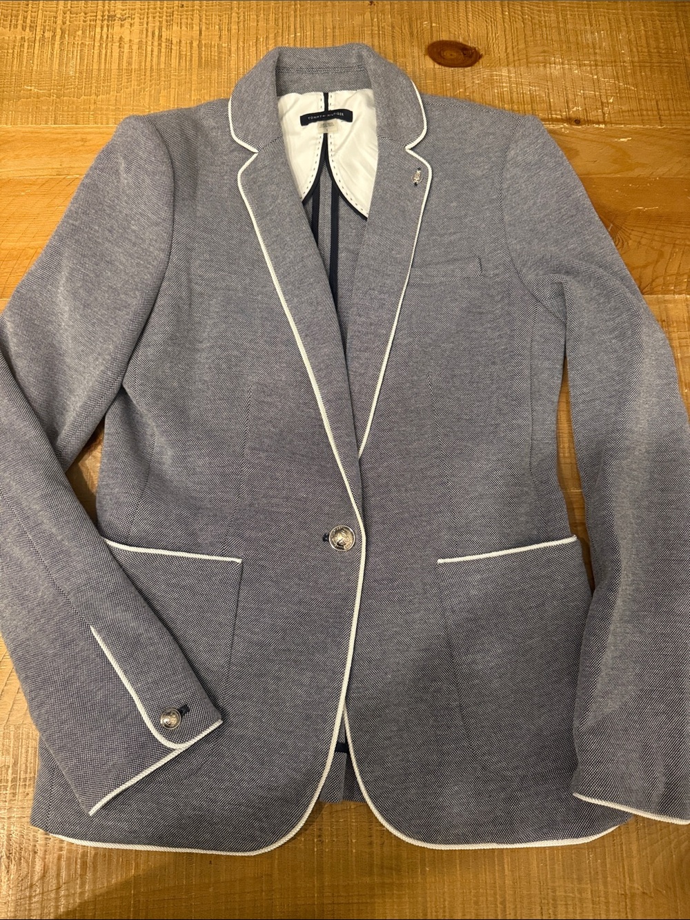 Tommy Hilfiger Navy and White Trim Jacket